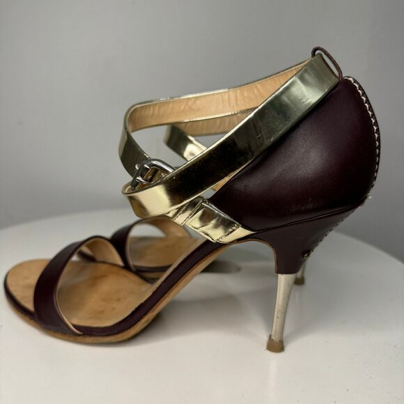 Giuseppe Zanotti Sandals - Chocolate w/ Gold Ankle Wrap, EU 41 (US/Canada 10) - Picture 5 of 7